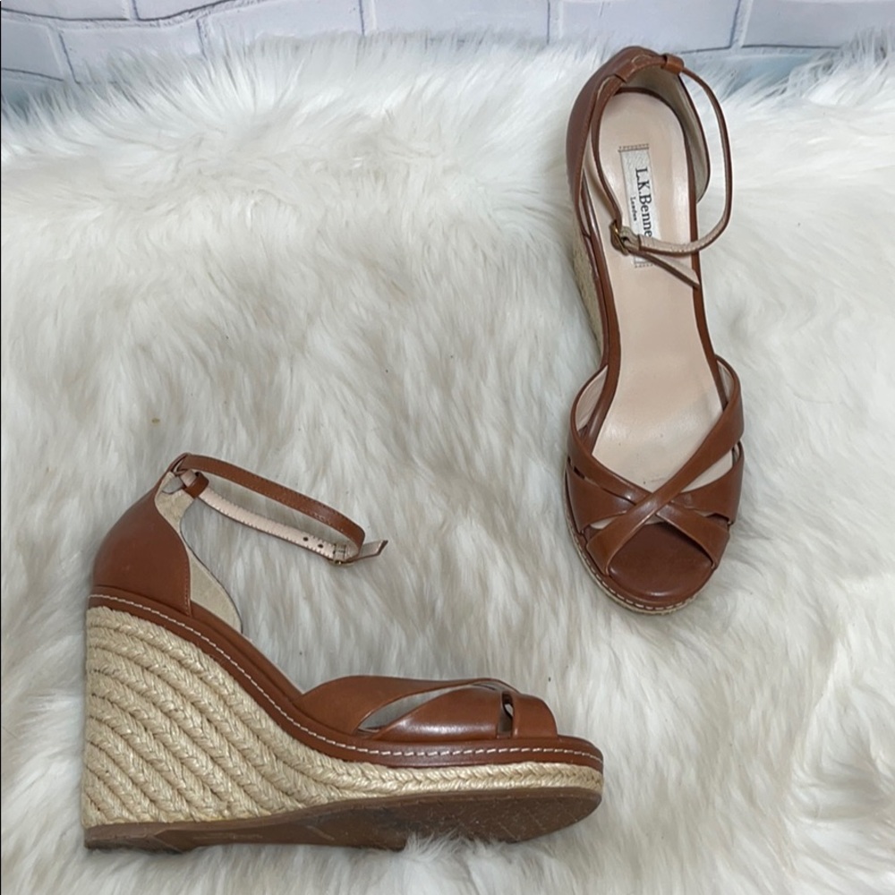 L.K. Bennett London Wedge Espadrilles Sz 3…
